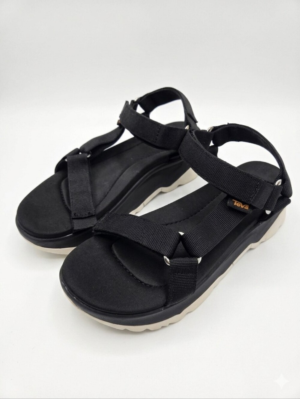 Teva Women's Jadito Universal Strappy Platform Sandals Size 7 Black White
